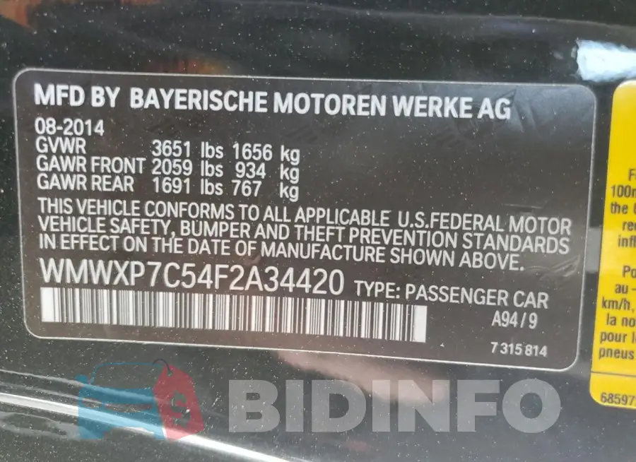 WMWXP7C54F2A34420 Photo# 12