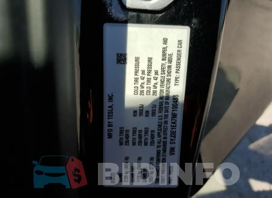 5YJ3E1EA7NF190488 Photo# 12