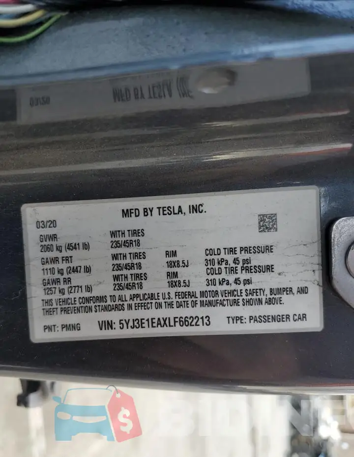 5YJ3E1EAXLF662213 Photo# 13