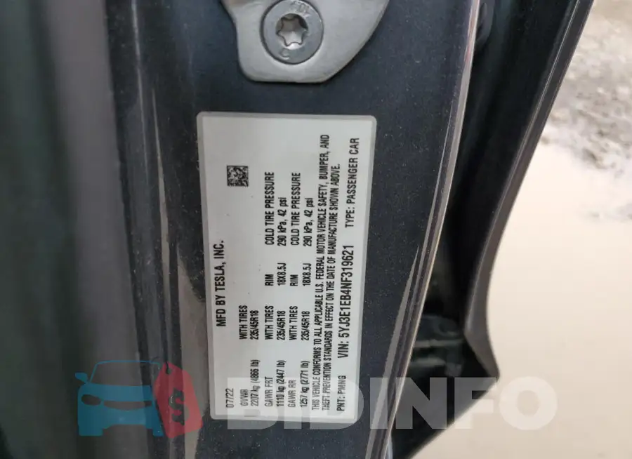 5YJ3E1EB4NF319621 Photo# 12