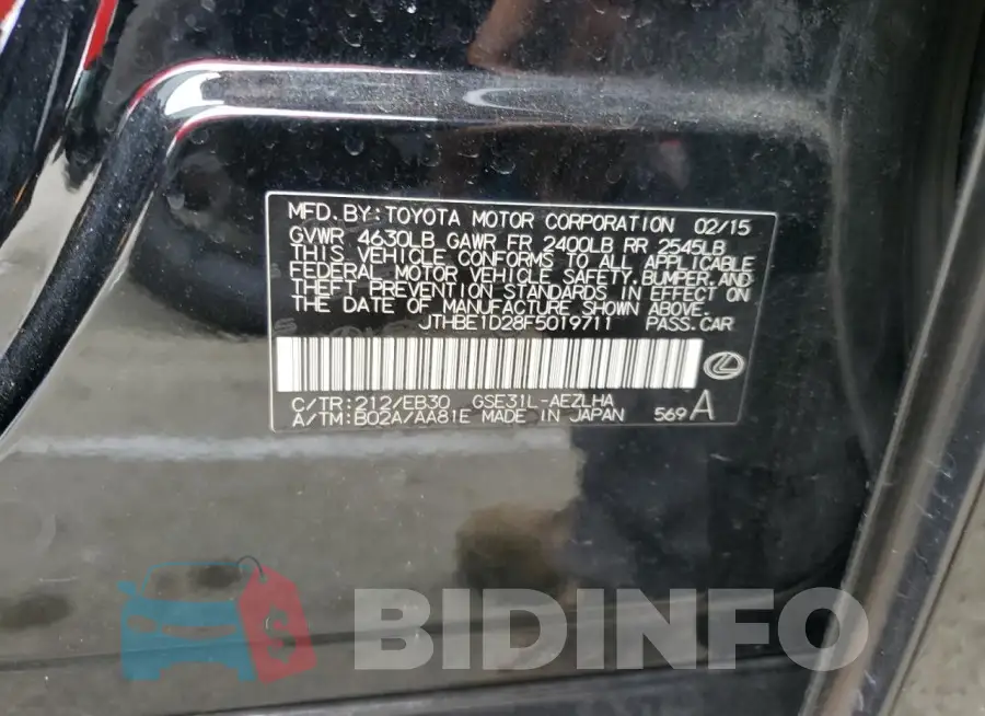JTHBE1D28F5019711 Photo# 12