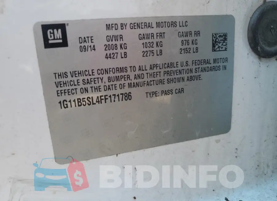 1G11B5SL4FF171786 Photo# 12