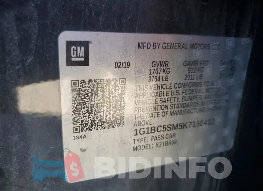 1G1BC5SM5K7150413 Photo# 12