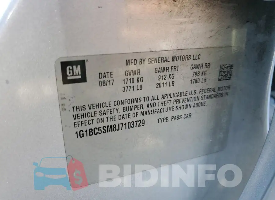 1G1BC5SM8J7103729 Photo# 12
