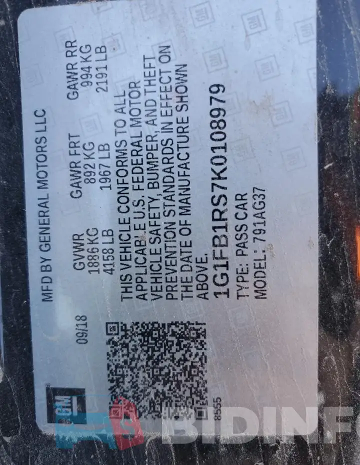 1G1FB1RS7K0108979 Photo# 12