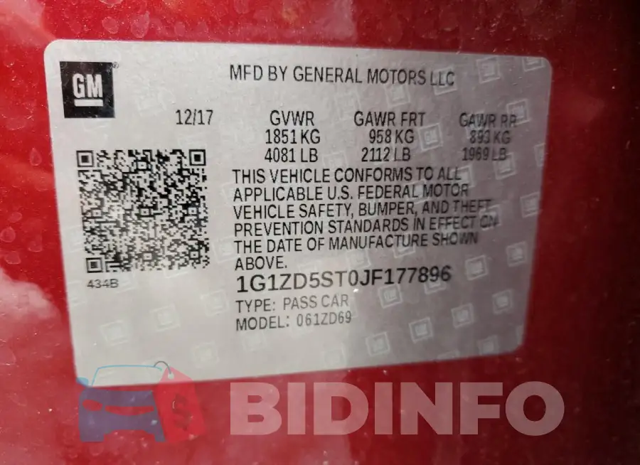 1G1ZD5ST0JF177896 Photo# 12