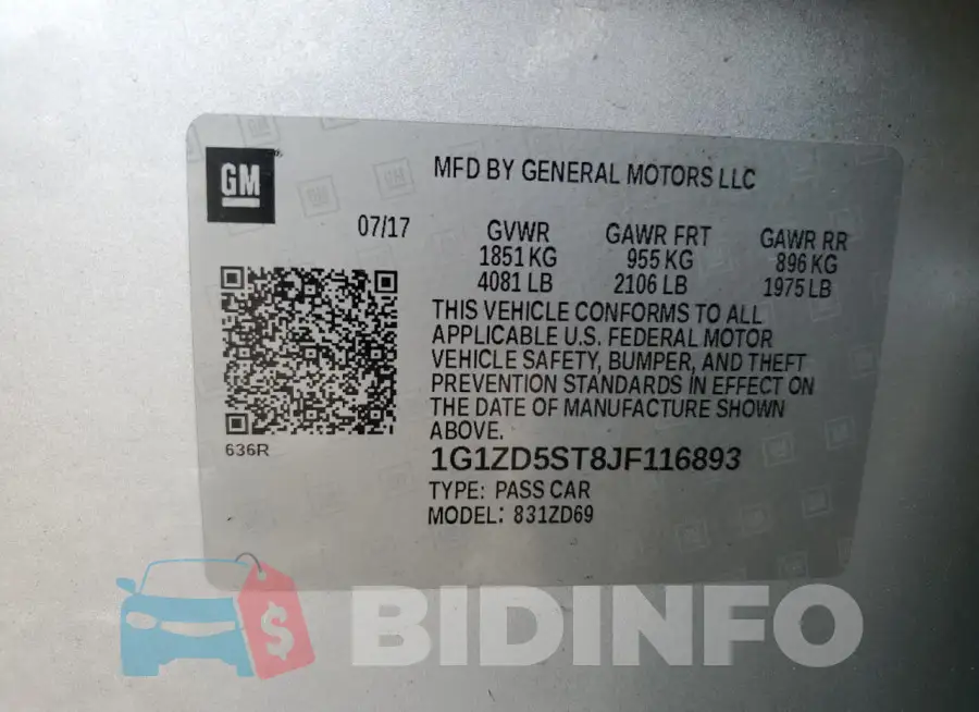 1G1ZD5ST8JF116893 Photo# 12