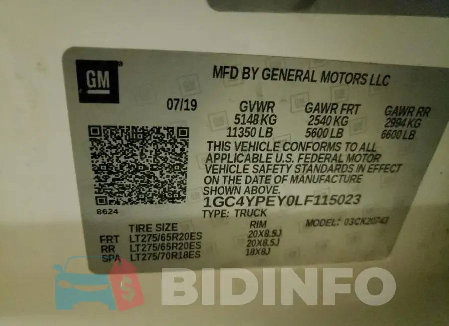 1GC4YPEY0LF115023 Photo# 12
