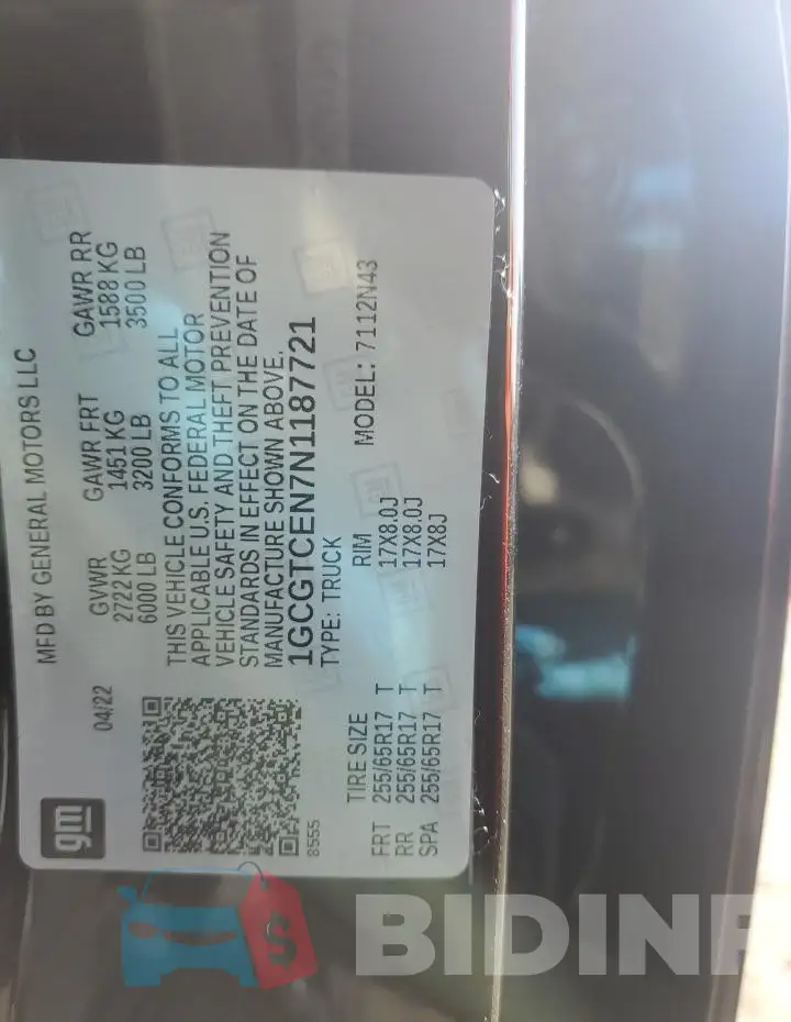 1GCGTCEN7N1187721 Photo# 12