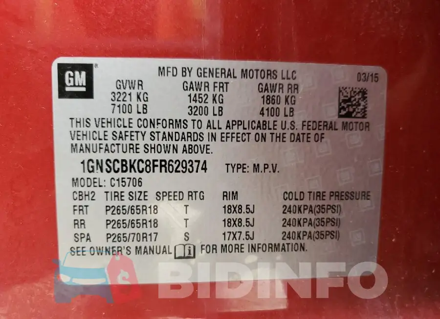 1GNSCBKC8FR629374 Photo# 12