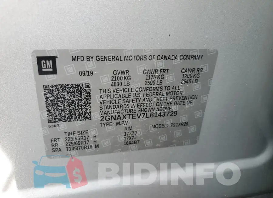 2GNAXTEV7L6143729 Photo# 13