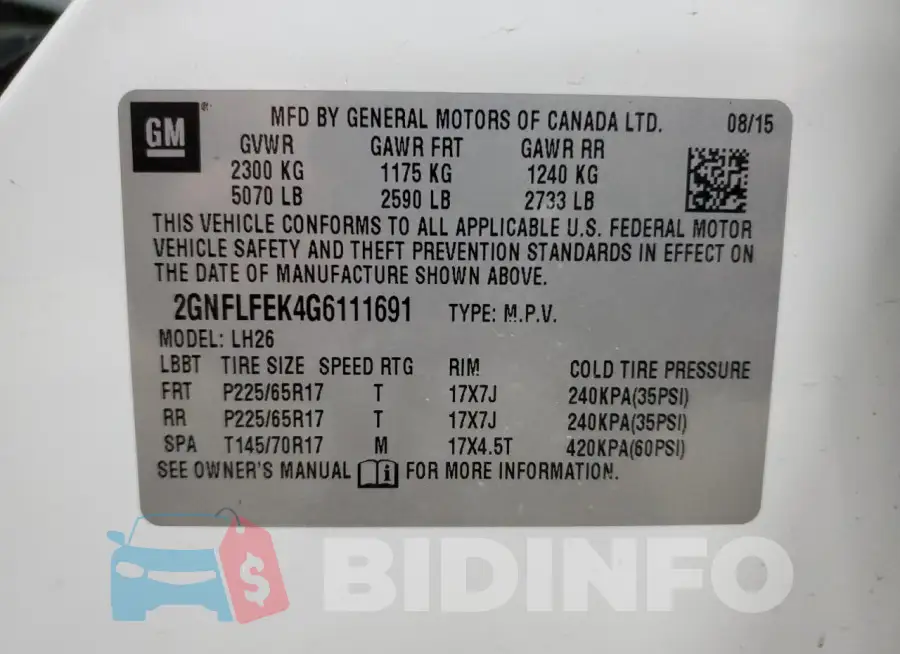 2GNFLFEK4G6111691 Photo# 13