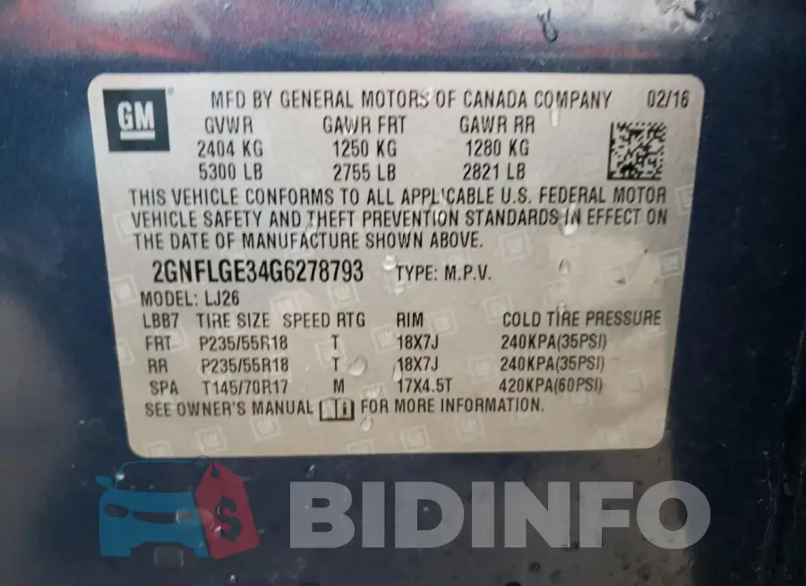 2GNFLGE34G6278793 Photo# 13