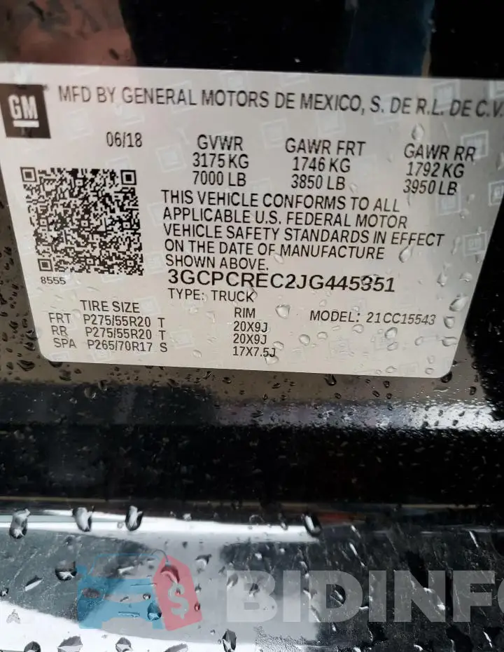 3GCPCREC2JG445351 Photo# 12