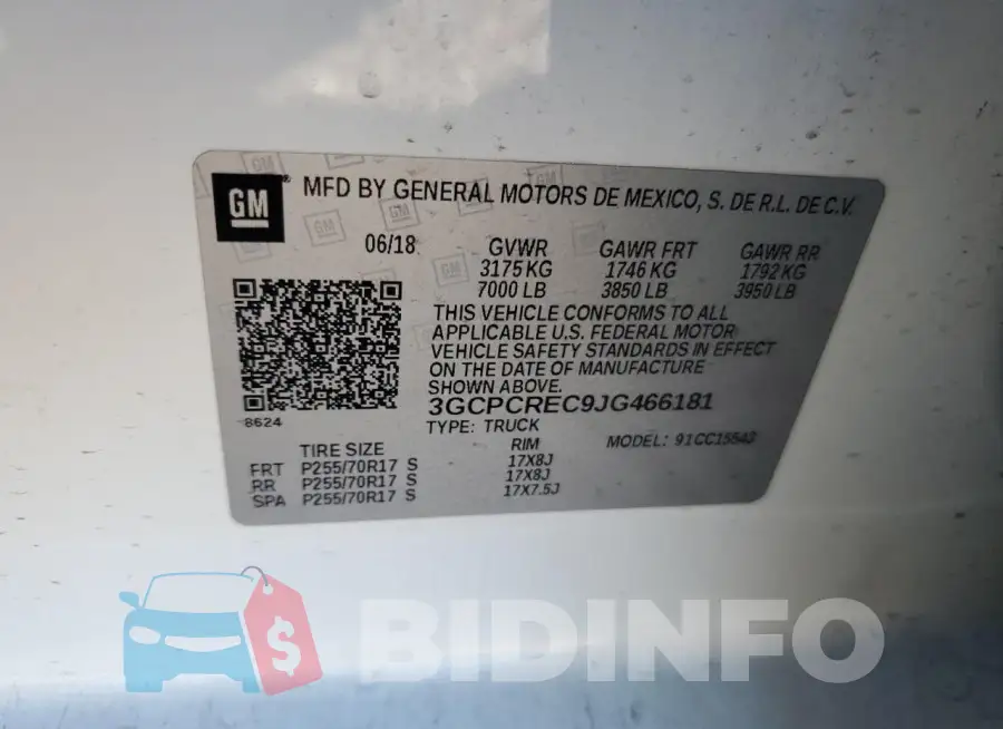 3GCPCREC9JG466181 Photo# 12