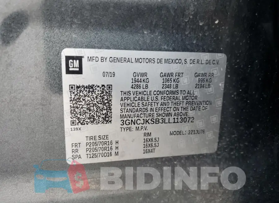 3GNCJKSB3LL113072 Photo# 14