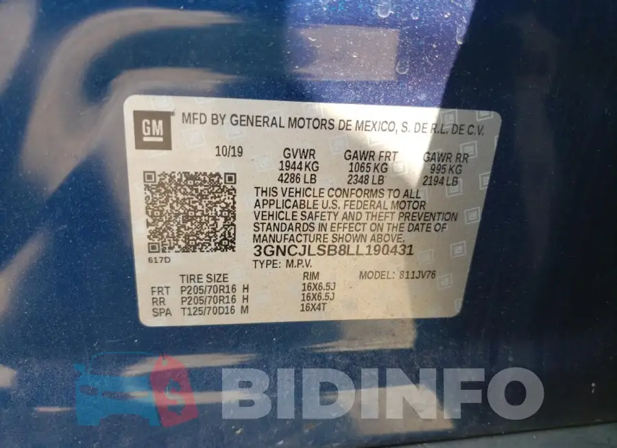 3GNCJLSB8LL190431 Photo# 13