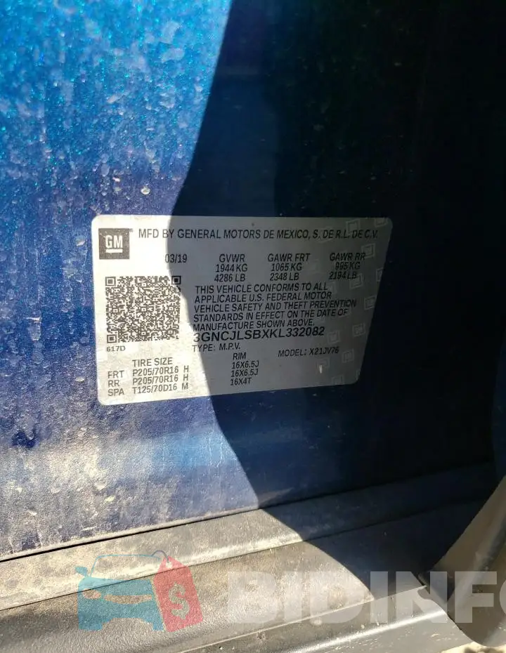 3GNCJLSBXKL332082 Photo# 13