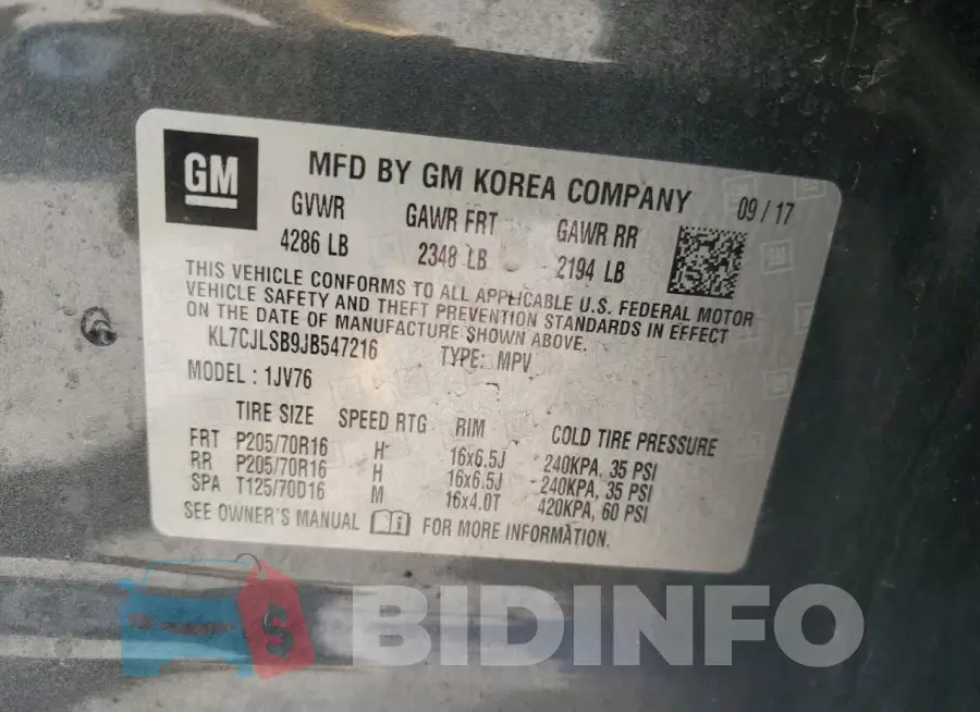 KL7CJLSB9JB547216 Photo# 12
