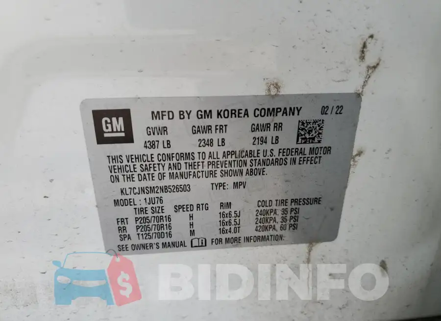 KL7CJNSM2NB526503 Photo# 14