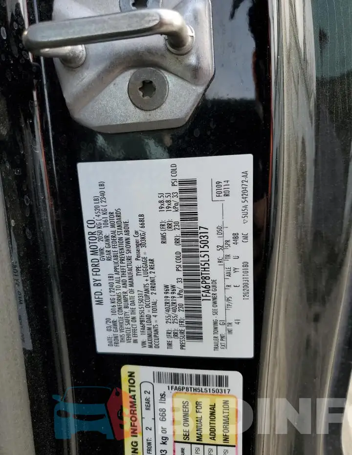 1FA6P8TH5L5150317 Photo# 12