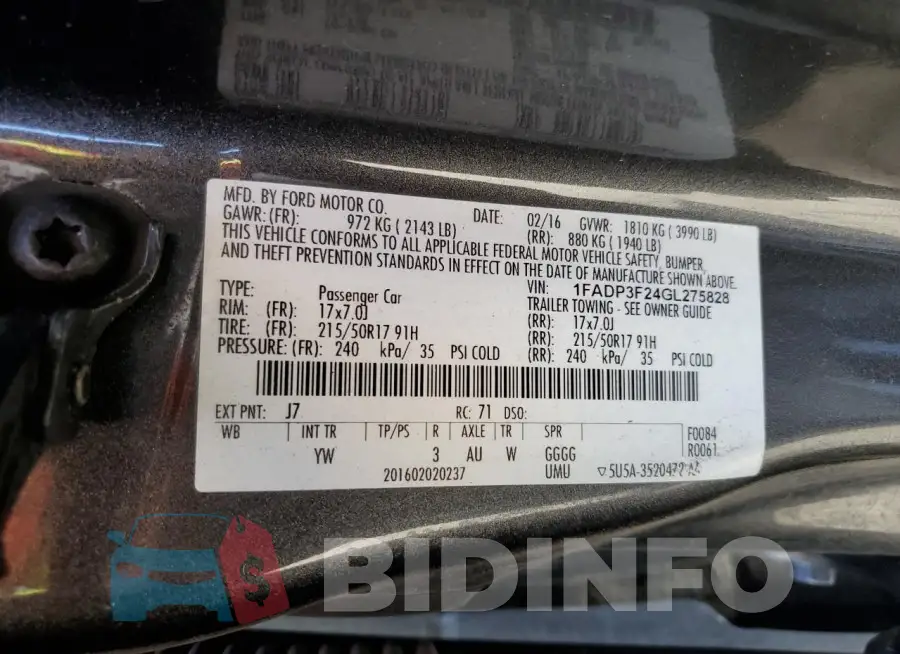 1FADP3F24GL275828 Photo# 12