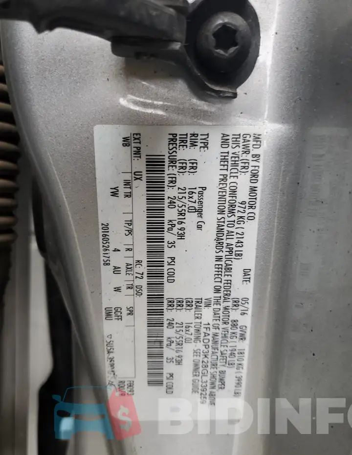 1FADP3K28GL339259 Photo# 13