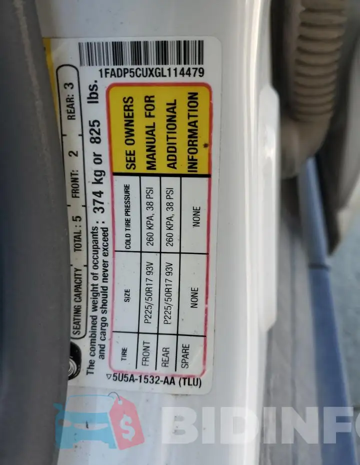 1FADP5CUXGL114479 Photo# 12