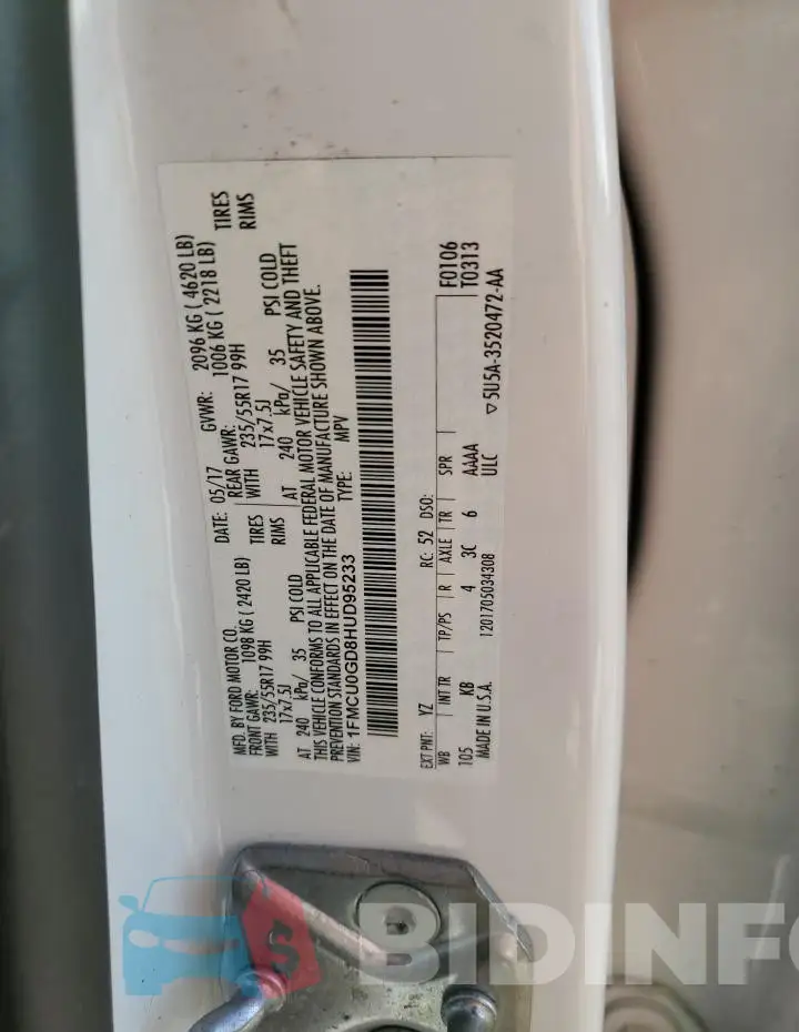 1FMCU0GD8HUD95233 Photo# 12
