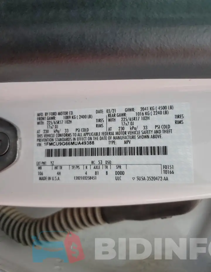 1FMCU9G66MUA49388 Photo# 13