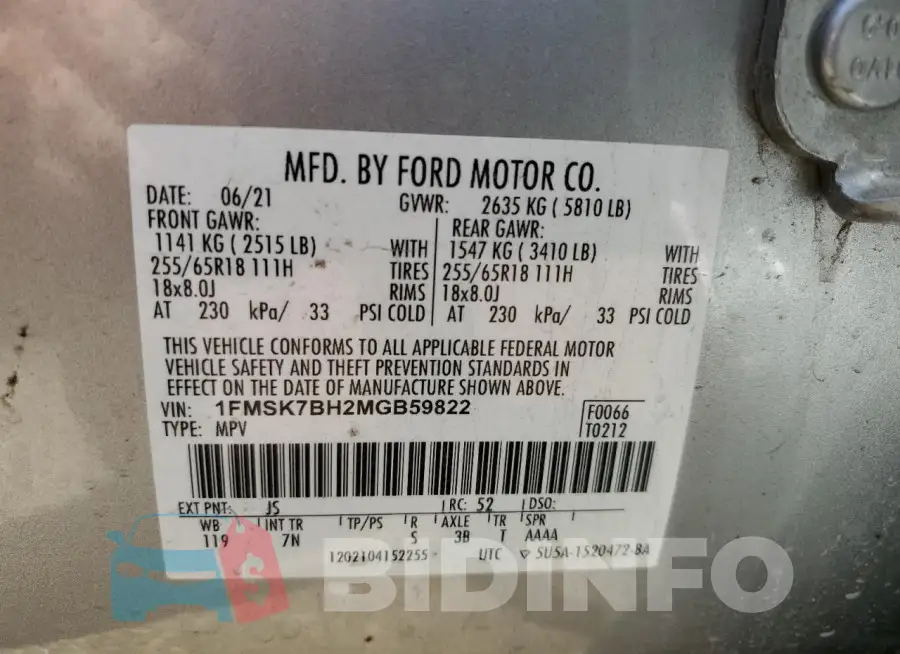 1FMSK7BH2MGB59822 Photo# 12