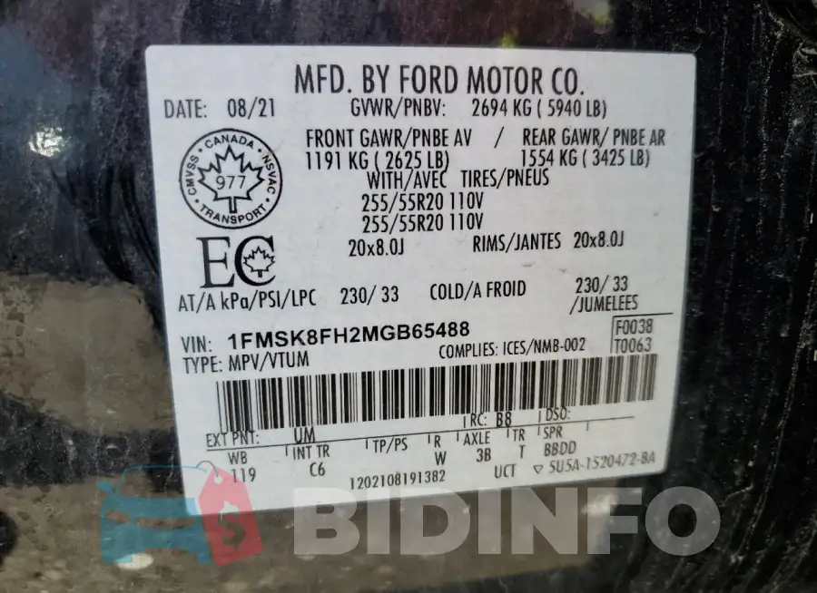 1FMSK8FH2MGB65488 Photo# 13