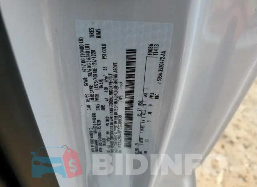 1FT8X2BN6PEC39939 Photo# 13