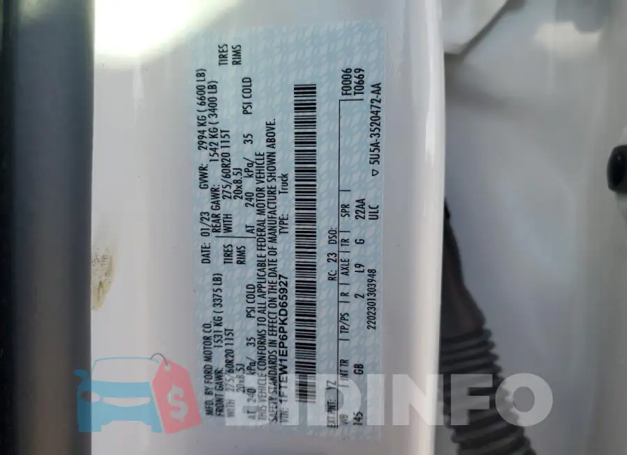 1FTEW1EP6PKD65927 Photo# 12