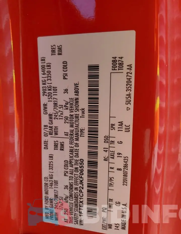 1FTEX1CP2JKF06550 Photo# 12