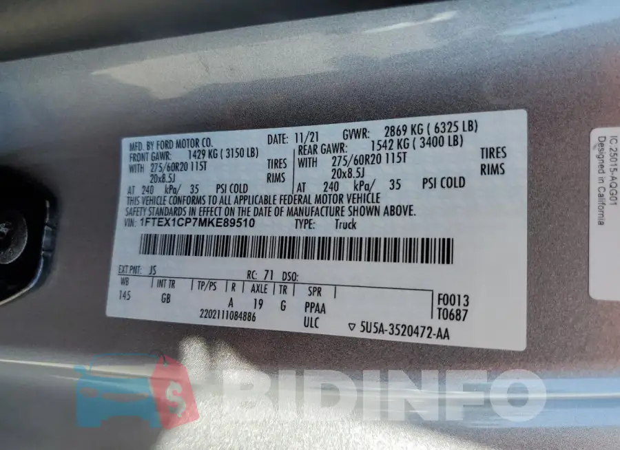 1FTEX1CP7MKE89510 Photo# 12