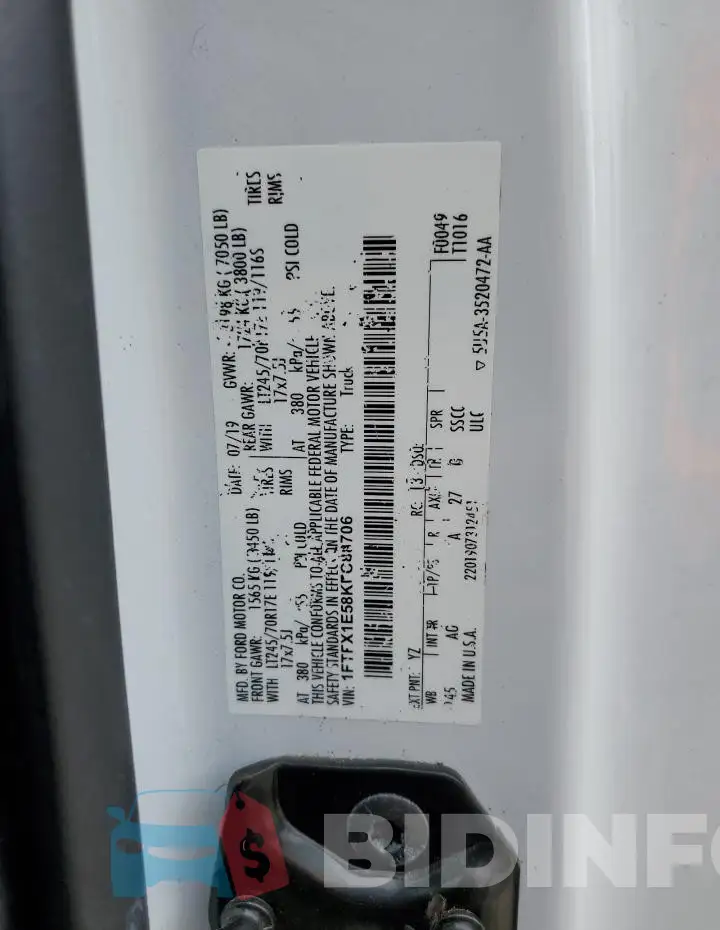 1FTFX1E58KFC88706 Photo# 12
