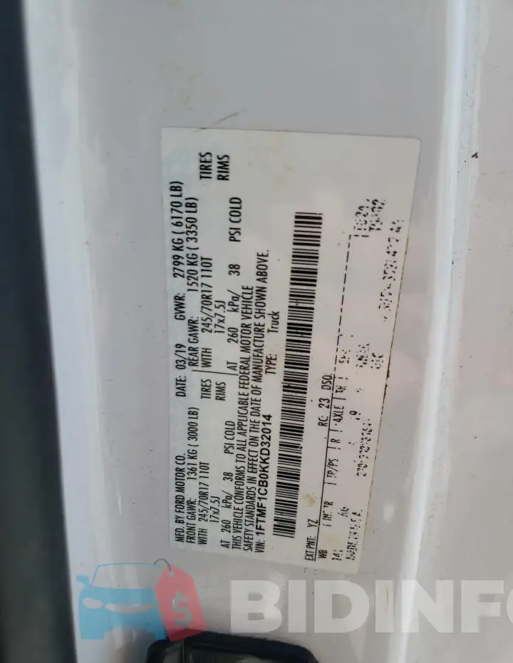1FTMF1CB0KKD32014 Photo# 13