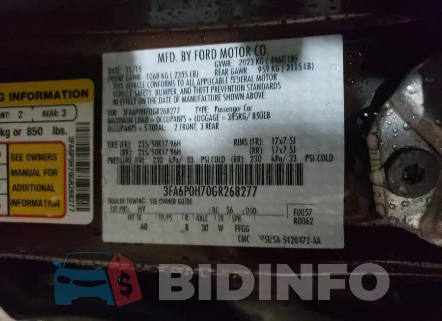 3FA6P0H70GR268277 Photo# 12