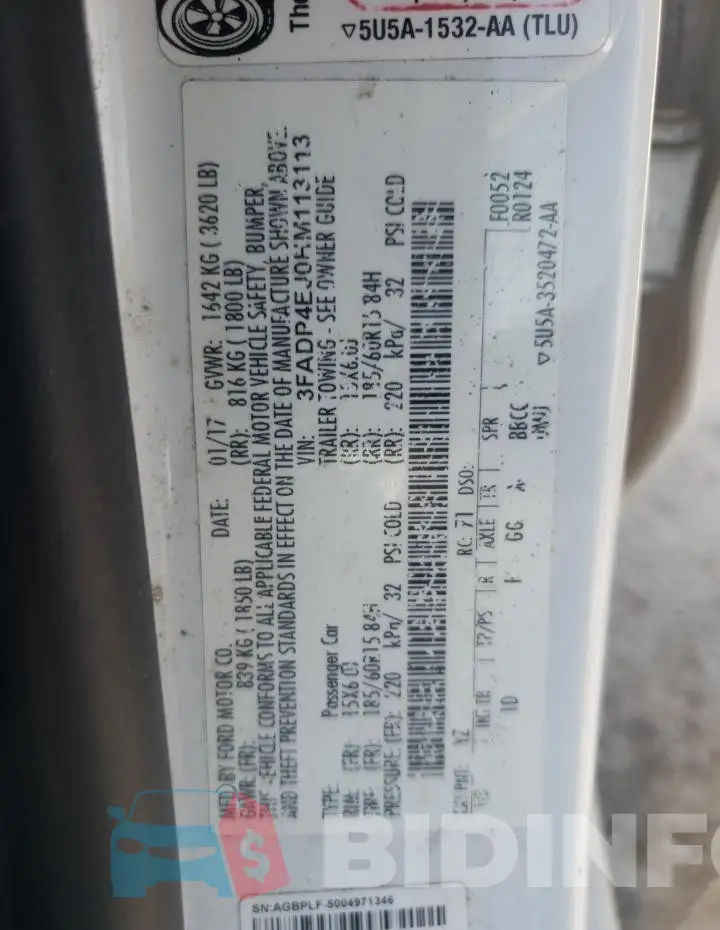 3FADP4EJ0HM113113 Photo# 12