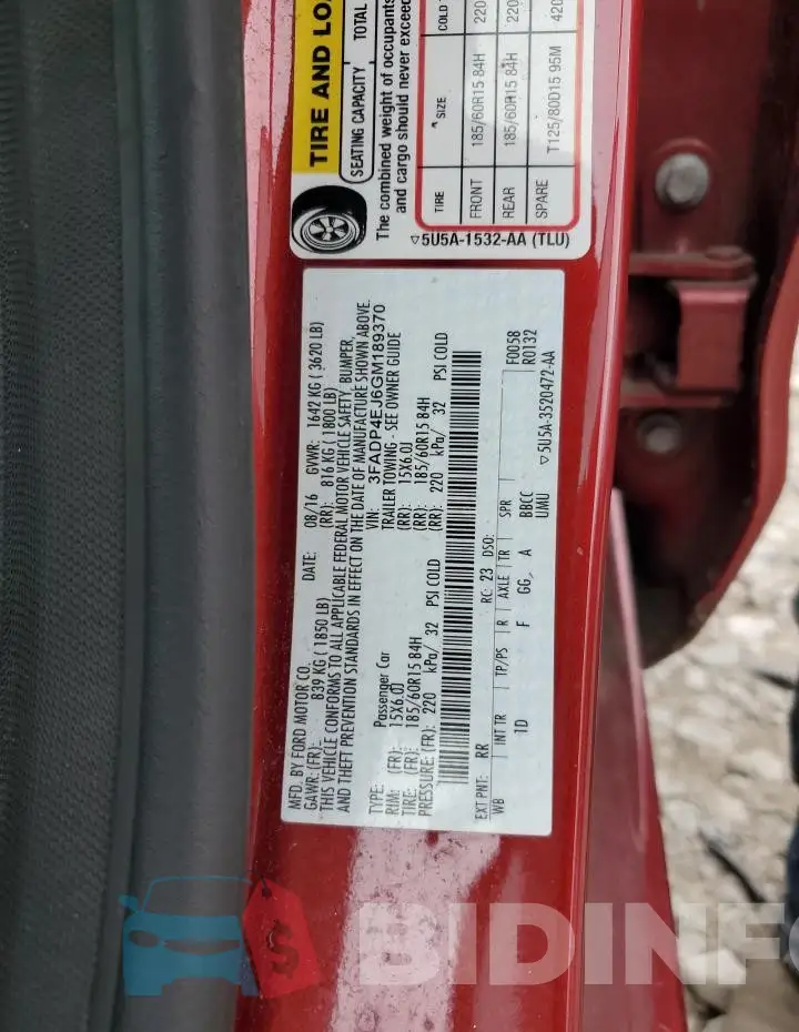 3FADP4EJ6GM189370 Photo# 12