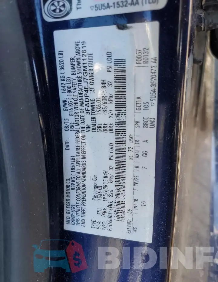 3FADP4EJ7GM112619 Photo# 12