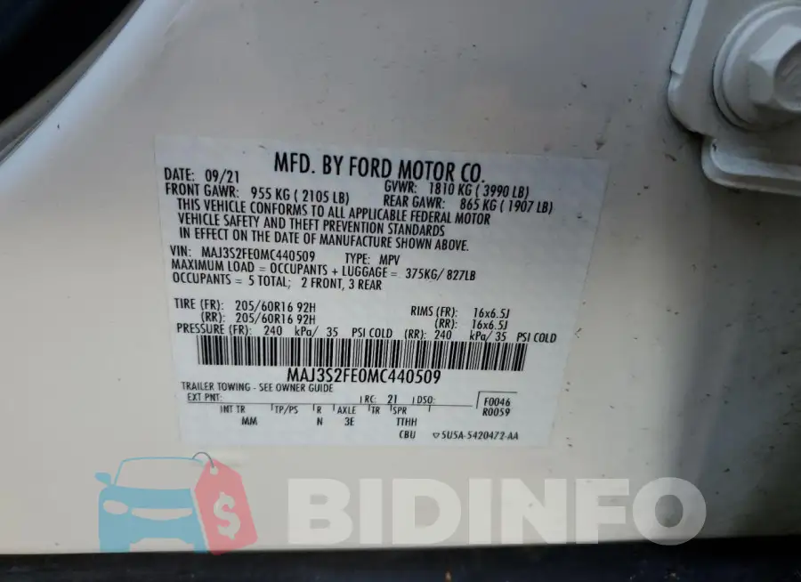 MAJ3S2FE0MC440509 Photo# 13