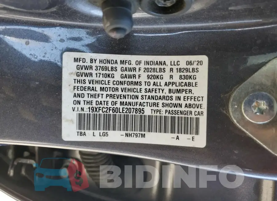 19XFC2F60LE207895 Photo# 12