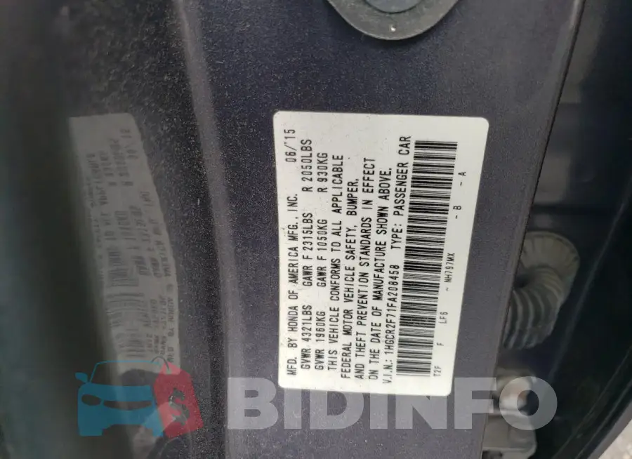1HGCR2F71FA208458 Photo# 12