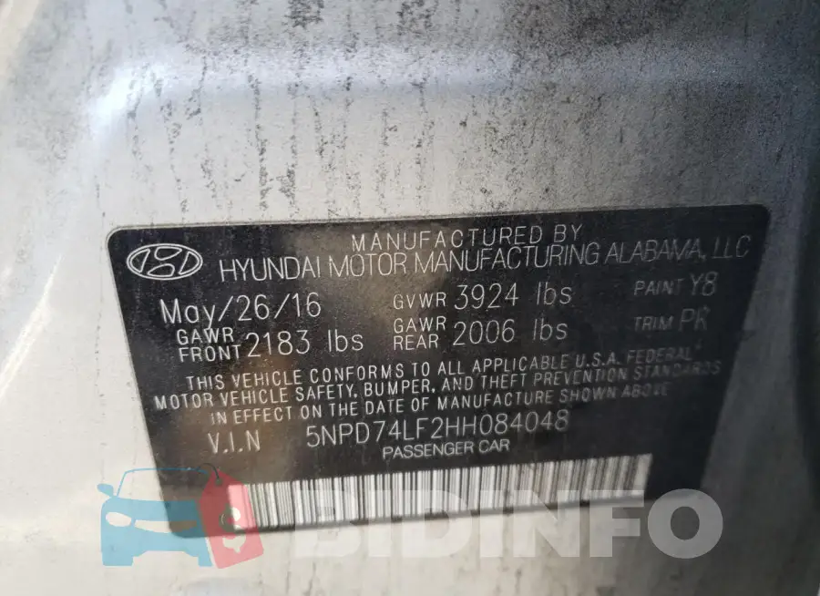 5NPD74LF2HH084048 Photo# 13