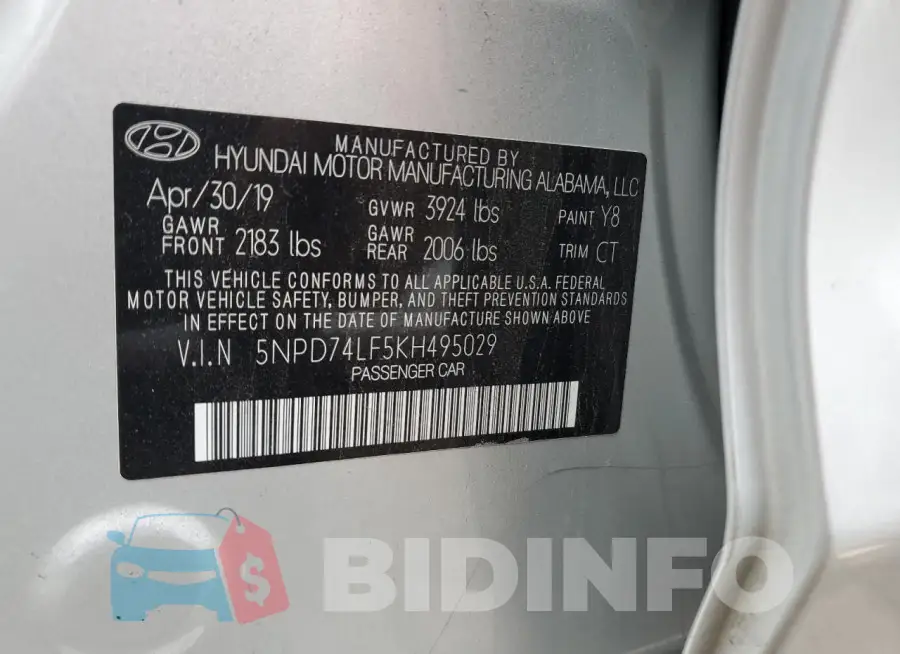 5NPD74LF5KH495029 Photo# 12