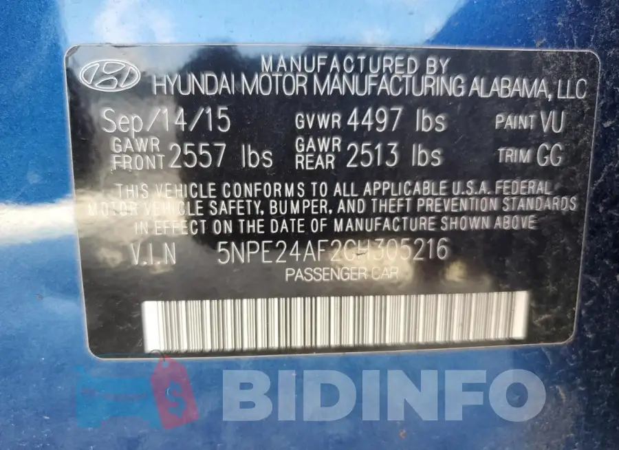 5NPE24AF2GH305216 Photo# 12