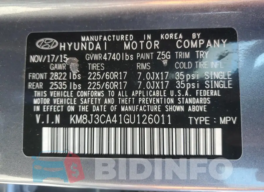 KM8J3CA41GU126011 Photo# 13
