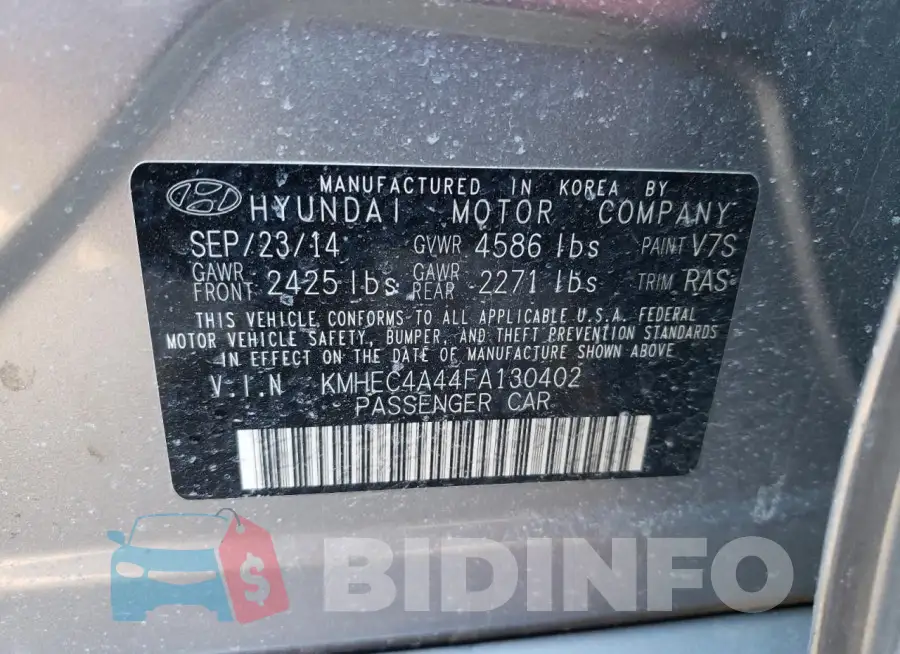 KMHEC4A44FA130402 Photo# 12